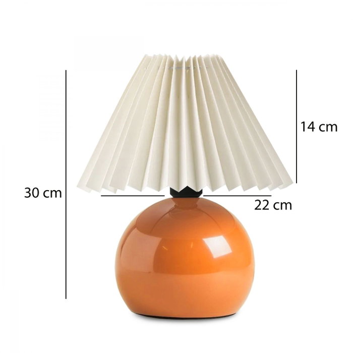 Opviq Lámpara de mesa con cuerpo de metal y tapa de PVC Crema y Naranja Opviq Lámpara de mesa con cuerpo de metal y tapa de PVC Crema y Naranja